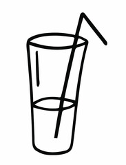 Cocktail glass outline icon isolated on white background.