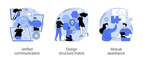 Business support abstract concept vector illustrations.