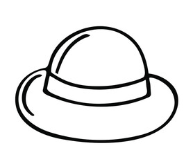 Summer female hat line icon. Vector illustration  isolated on white background.