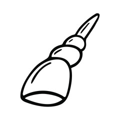 Seashell thin line icon on a white background.