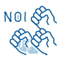 mutual protest of people doodle icon hand drawn illustration