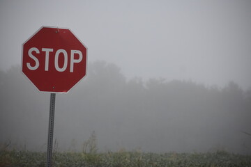 stop sign in the countryside
