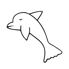  Dolphin icon sea animal sign on white background.