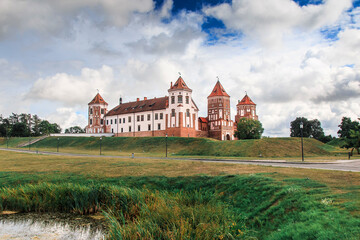 Fototapeta na wymiar Panorama of the Mir Castle Complex in Mir, Belarus