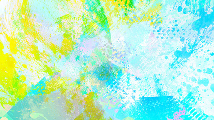 abstract background bright fresh summer spring green yellow blue color paint spots smudges splashes