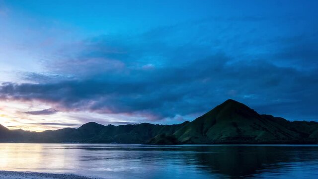time lapse in Kanawa Island in Labuan Bajo, East Nusa Tenggara Province. Kanawa Island located in Komodo national Park where the komodo dragon alive