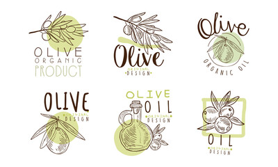 Olive Organic and Natural Product Original Design Vector Set