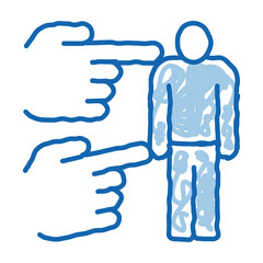 human bullying doodle icon hand drawn illustration
