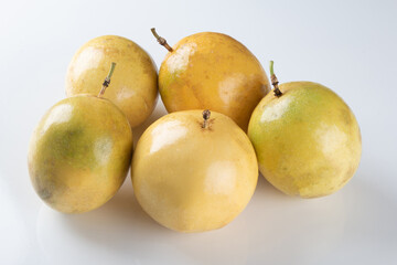 Passion fruit on white background
