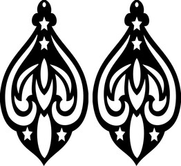 star earrings svg vector cutfile for cricut and silhouette