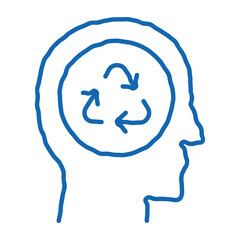 environmentally friendly person doodle icon hand drawn illustration