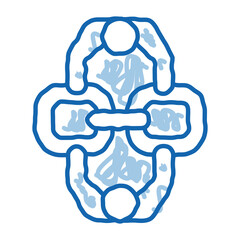 human connection doodle icon hand drawn illustration