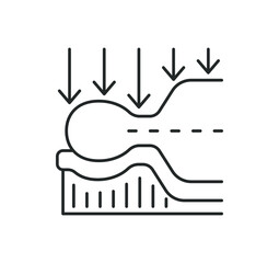different types of mattresses, line icon, the man on the mattress