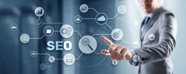SEO. Search Engine Optimization. Information Internet Concept
