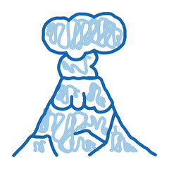 eruption doodle icon hand drawn illustration