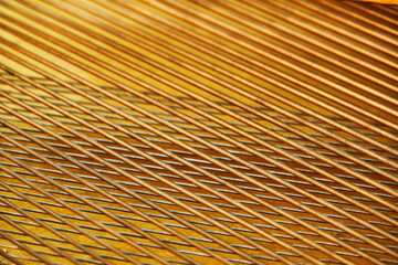 piano deck close view, chords and other parts, grand piano musical instrument