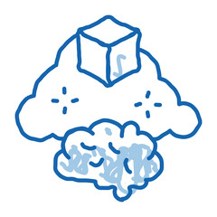 parcel brain cloud doodle icon hand drawn illustration