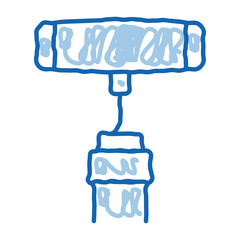 corkscrew for opening doodle icon hand drawn illustration