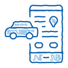 machine geolocation doodle icon hand drawn illustration