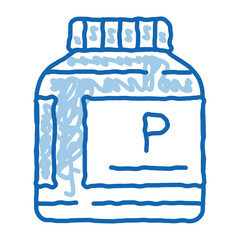 protein can doodle icon hand drawn illustration