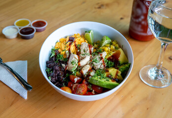 salad with vegetables and meat