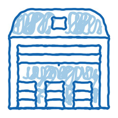 Fototapeta premium storage garage doodle icon hand drawn illustration