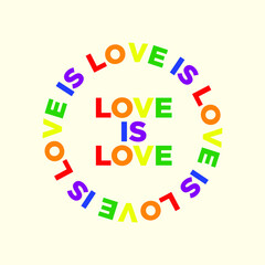 Love is Love in Pride Color T-shirt Design Typography Vector Illustration Design Can Print on t-shirt Poster banners Pride month