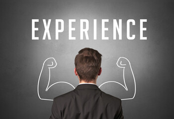 Rear view of a businessman, powerfull business concept