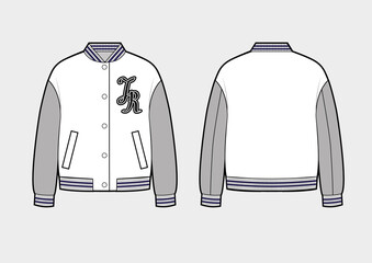 Bomber or College jacket on white background