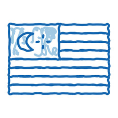 flag of malaysia doodle icon hand drawn illustration