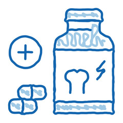 vitamin for strengthening bones doodle icon hand drawn illustration