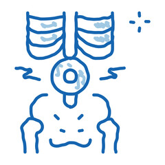 back lumbar arthritis doodle icon hand drawn illustration