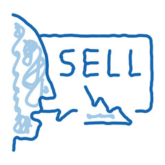 person seller doodle icon hand drawn illustration