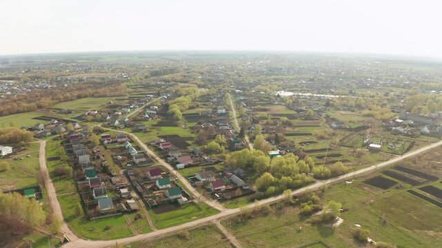 Tamala village in Russia. A village in Russia from above. Regional settlement Tamala in Russia, Penza region.