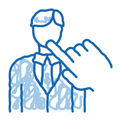 selection of new employee man doodle icon hand drawn illustration