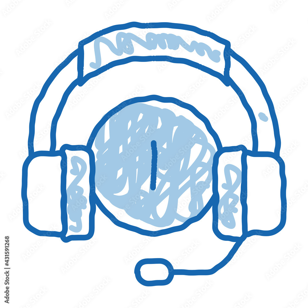 Canvas Prints distracted by music headphones doodle icon hand drawn illustration