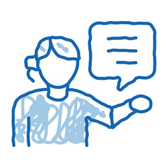 help desk representative doodle icon hand drawn illustration