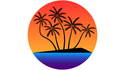 Palm beach, sun and sea.