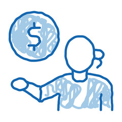 Fototapeta premium money problems doodle icon hand drawn illustration