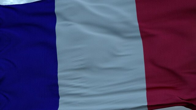 Waving national flag of France and LGBT rainbow flag background