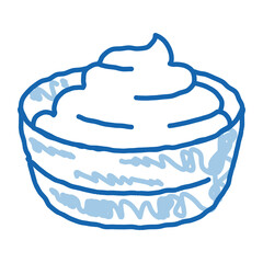 bowl of finished mayonnaise doodle icon hand drawn illustration