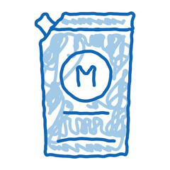 pack of mayonnaise with dispenser doodle icon hand drawn illustration