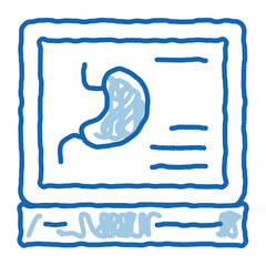 diagnostic scan of stomach doodle icon hand drawn illustration