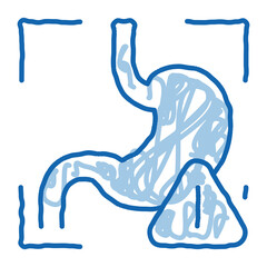 Fototapeta premium detection of stomach problems scan doodle icon hand drawn illustration