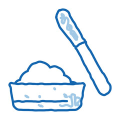 cheese in plate and knife doodle icon hand drawn illustration
