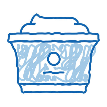 recommend clip art: plastic cup of yogurt doodle icon hand drawn illustration