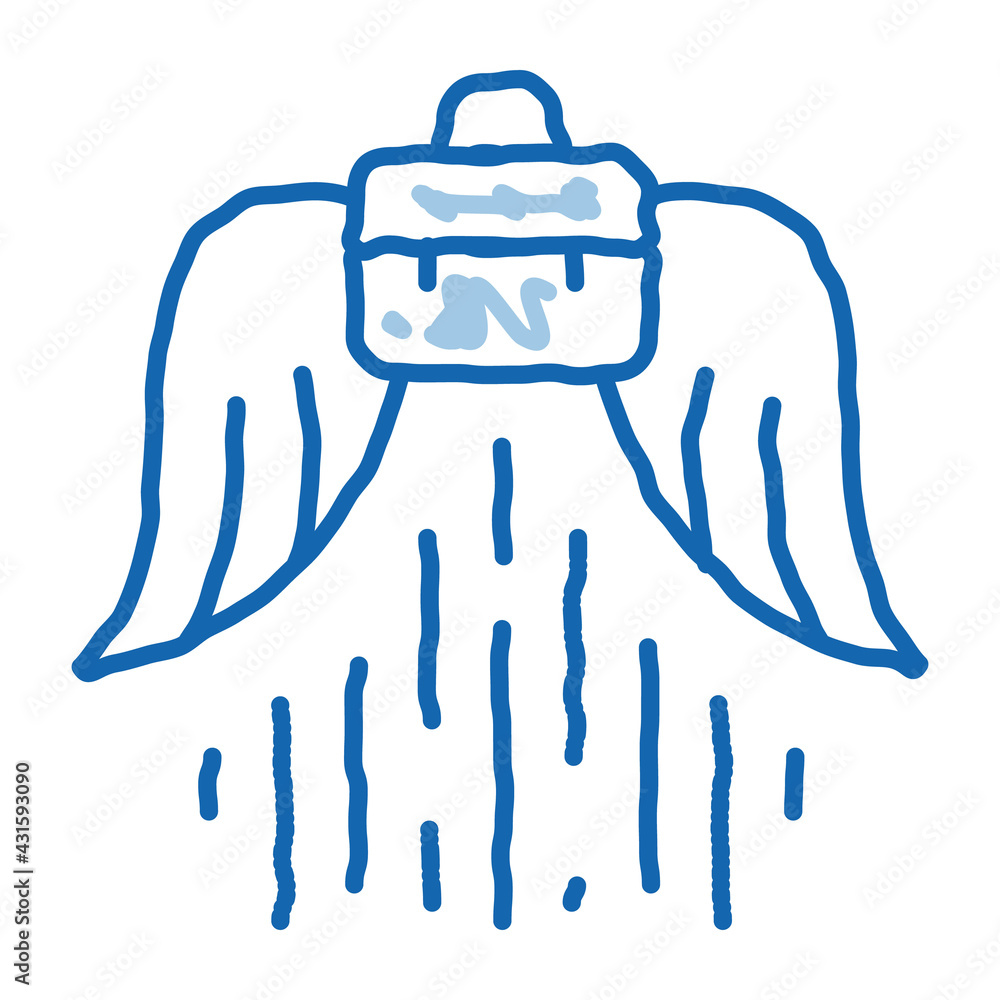 Sticker soaring career doodle icon hand drawn illustration