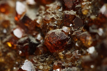 Macro Photography Citrine stone.  Citrine, a semiprecious gem, close up with brownish colour 