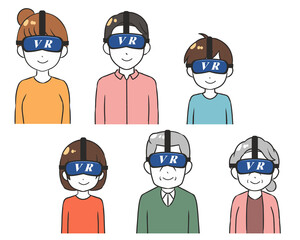 VRゴーグル　家族　文字付き