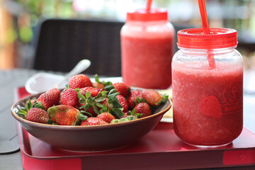 alimento, fresa, fruta, salubre, bol, baya, desayuno, postre, rojo, fresco, ensalada, comida,...